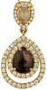 ESTATE 1.94CT WHITE & CHOCOLATE FANCY DIAMOND 18KT YELLOW GOLD TEAR DROP PENDANT