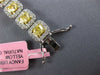 LARGE & LONG 13.45CT WHITE & FANCY YELLOW DIAMOND 18K WHITE GOLD TENNIS BRACELET