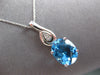 ESTATE LARGE 3.3CT DIAMOND & AAA BLUE TOPAZ 14KT WHITE GOLD OVAL & ROUND PENDANT