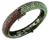 LARGE 19.5CT AAA GREEN & RED SAPPHIRE 925 SILVER MULTI ROW CUFF BANGLE BRACELET
