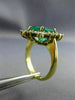 ESTATE LARGE 5.36CT DIAMOND & AAA EMERALD 18K YELLOW GOLD FLOWER ENGAGEMENT RING