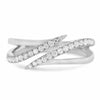 ESTATE .28CT DIAMOND 14KT WHITE GOLD 3D MULTI ROW TENSION CRISS CROSS SNAKE RING