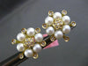 ESTATE LARGE .62CT DIAMOND & PEARL 18KT TWO TONE GOLD 3D FLOWER CLIP ON EARRINGS