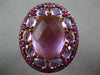 EXTRA LARGE 17.02CT AAA AMETHYST & PINK SAPPHIRE 14K ROSE & BLACK GOLD OVAL RING