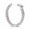 2.80CT AAA PINK SAPPHIRE 14KT WHITE GOLD CLASSIC LUCIDA INSIDE OUT HOOP EARRINGS