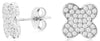 ESTATE .62CT DIAMOND 14KT WHITE GOLD 3D ROUND CLASSIC FLOWER STUD EARRINGS