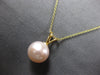 ESTATE AAA PINK SOUTH SEA PEARL 14KT YELLOW GOLD 3D SOLITARE FLOATING PENDANT