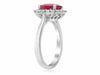 GIA CERTIFIED 2.68CT DIAMOND & AAA RUBY 18KT PLATINUM 3D CLASSIC ENGAGEMENT RING