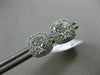 ESTATE .83CT DIAMOND 18K WHITE GOLD 3D SQUARE CLASSIC HALO CLUSTER STUD EARRINGS