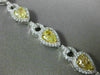 ESTATE GIA 7.11CT WHITE & FANCY YELLOW DIAMOND 18K TWO TONE GOLD TENNIS BRACELET