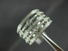 ESTATE WIDE 1.10CT DIAMOND 14KT WHITE GOLD 3D ETOILE MULTI ROW ANNIVERSARY RING