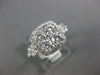 LARGE 1.32CT DIAMOND 18KT WHITE GOLD ROUND CLUSTER SQUARE HALO ENGAGEMENT RING