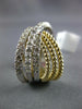LARGE 1.27CT DIAMOND 14KT 2 TONE GOLD 3D MULTI ROW CRISS CROSS X INFINITY RING