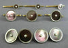 ANTIQUE LARGE AAA MOTHER OF PEARL & PEARL PLATINUM 14KT YELLOW GOLD CUFFLINK SET