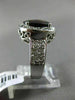 ESTATE LARGE 4.49CT DIAMOND & AAA GARNET 14KT WHITE GOLD OVAL FILIGREE FUN RING