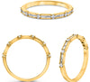 .25CT DIAMOND 14KT YELLOW GOLD ROUND & BAGUETTE CHANNEL & PRONG ANNIVERSARY RING