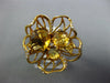 ESTATE LARGE 3.30CT DIAMOND & AAA CITRINE 14KT YELLOW GOLD FLOWER ROSE FUN RING