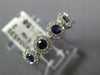 ESTATE .59CT DIAMOND & AAA SAPPHIRE 18K WHITE GOLD 3D ROUND FLOWER HALO FUN RING