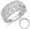 ESTATE WIDE 1.12CT DIAMOND 14KT WHITE GOLD 3D MULTI LEAF DIAGONAL FUN RING