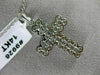ESTATE LARGE .70CT DIAMOND 14KT WHITE GOLD CLASSIC FLORAL CROSS PENDANT #9926