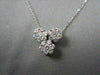 ANTIQUE 1.14CT ROUND CUT DIAMOND 14KT WHITE GOLD CLASSIC TRIPLE FLOWER PENDANT