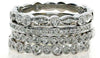 LARGE .61CT DIAMOND 18K WHITE GOLD MULTI ROW FILIGREE STACKABLE ANNIVERSARY RING