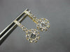 ESTATE .82CT DIAMOND 14K YELLOW GOLD SOLITAIRE HALO LEVERBACK HANGING EARRINGS
