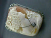 ANTIQUE LARGE .08CT DIAMOND 14K WHITE GOLD FILIGREE LADY CAMEO BROOCH PIN #22063