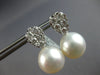 ESTATE LARGE 1.87CT DIAMOND & AAA SOUTH SEA PEARL 18KT WHITE GOLD 3D HANGING EARRINGS