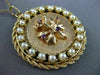 ANTIQUE .36CT AMETHYST & SOUTH SEA PEARL 14KT WHITE GOLD 3D FLOWER PENDANT 25604