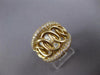 LARGE .80CT DIAMOND 14KT YELLOW GOLD 3D MULTI ROW LOVE KNOT GRADUATING FUN RING