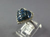 LARGE 2.16CT DIAMOND & AAA SAPPHIRE 14KT WHITE GOLD 3D PRINCESS HEART LOVE RING