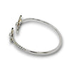 LARGE 1.20CT DIAMOND 18K WHITE GOLD DOUBLE FLOWER STAR SNOWFLAKE BANGLE BRACELET