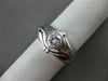 ESTATE WIDE .45CT SOLITAIRE DIAMOND 14KT WHITE GOLD BEZEL ENGAGEMENT RING #5938