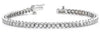 ESTATE 4.0CT DIAMOND 14KT WHITE GOLD 3D CLASSIC ROUND HEXAGON TENNIS BRACELET