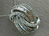 LARGE .75CT ROUND & BAGUETTE DIAMOND 14KT WHITE GOLD LOVE KNOT MULTI ROW PENDANT