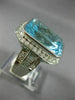 EXTRA LARGE 21.26CT DIAMOND & AAA BLUE TOPAZ 18KT WHITE GOLD 3D ENGAGEMENT RING