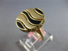 ESTATE AAA BLACK ENAMEL 14KT YELLOW GOLD 3D CLASSIC CIRCULAR FILIGREE FUN RING