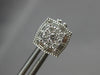 .90CT DIAMOND 14KT WHITE GOLD 3D ROUND & BAGUETTE SQUARE FILIGREE STUD EARRINGS