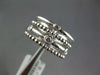 ESTATE WIDE .11CT DIAMOND 14KT WHITE GOLD MULTI ROW BEZEL BEADED ETOILE FUN RING