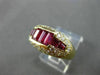 ANTIQUE WIDE 2.3CT DIAMOND & RUBY 18K YELLOW GOLD PAST PRESENT FUTURE RING 22031