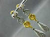 ANTIQUE LONG 3.58CT DIAMOND 18KT W&Y GOLD FILIGREE DROP EARRINGS ONE OF A KIND