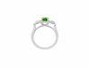 GIA CERTIFIED 2.42CT DIAMOND & AAA EMERALD 14KT 2 TONE GOLD HALO ENGAGEMENT RING