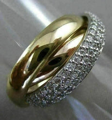 ESTATE LARGE 1.32CT DIAMOND 14KT WHITE YELLOW & ROSE GOLD 3D TRINITY LOVE RING