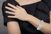 EXTRA LARGE 5.53CT DIAMOND 18KT WHITE GOLD ROUND & BAGUETTE CUFF BANGLE BRACELET