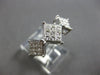 LARGE .75CT DIAMOND 14K WHITE GOLD PRINCESS GEOMETRICAL PAST PRESENT FUTURE RING