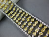 LARGE 25.55CT WHITE & CANARY DIAMOND 18KT 2 TONE GOLD MULTI ROW TENNIS BRACELET