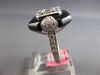 LARGE 1.67CT DIAMOND & BLACK ENAMEL 18K WHITE GOLD ROUND & BAGUETTE OCTAGON RING