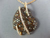 ESTATE LARGE 2.72CT WHITE & ORANGE DIAMOND 18KT ROSE GOLD SIDEWAYS HEART PENDANT