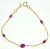 ESTATE 7.63CT AAA RUBY 14KT YELLOW GOLD 3D CLASSIC OVAL BY THE YARD FUN BRACELET